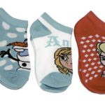 Disney Frozen Girl’s Elsa and Anna Ankle Socks, 3 Pack