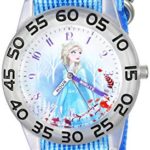 Disney Girls’ Frozen 2 Analog Quartz Watch with Nylon Strap, Blue, 16 (Model: WDS000792)