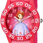 Disney Kids’ W001686 Sofia the First Time Teacher Watch with Pink Nylon Band