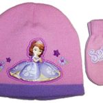 Disney Girls Sofia The First Knit Hat and Mitten Set – Toddler