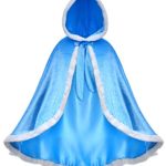 Party Chili Fur Princess Hooded Cape Cloaks Costume for Girls Dress Up Blue 8-10 Years(140cm)
