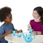 Disney Frozen Tea Set for Girls – 10 Piece Tea Party Set – Pretend Tea Time Play Kitchen Toy , Blue