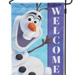 Flagology.com, Disney Olaf Welcome – Garden Flag 12.5″ x 18″, Exclusive Fabric, Officially Licensed Disney, Winter, Frozen