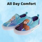 Disney Frozen Shoes for Girls – Kids Princess Anna and Elsa Shoes – Toddler Character Low top Slip-on Loafer Casual Tennis Canvas Sneakers (Blue) (Size 11 Little Kid)