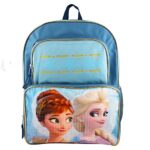 Disney Bundle Frozen Anna and Elsa Backpack School Supplies Set for Girls ~ 6 Pc Bundle with 16 inch Frozen School Bag, Lunch Bag, Plastic Water Bottle, 300 Frozen Stickers(Disney Frozen backpack)