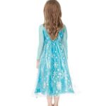 Almce Elsa Costume for Girls Toddler Christmas Birthday Party Dress Up Little Girl Princess Dresses with Accessories (Blue, 5T)