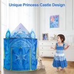 Hamdol Princess Play Tent, Frozen Toy for Girls, Ice Castle Kids Tent Indoor and Outdoor, Large Imaginative Playhouse 51″ X 40″ with Carrying Bag for 2 3 4 5 6 7 8 9 Years Old Girls Gift