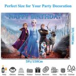 YanXi Frozen Backdrop Birthday Banner for Girl Frozen Birthday Party Decoration Princess Party Supplies Baby Shower Background