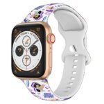 Cartoon Band for Apple Watch 38mm/40mm/41mm/42mm/44mm/45mm, Princess Bands for Apple Watch Series 8 7 6 5 4 3 2 SE, Silicone iWatch Band for Kids Women