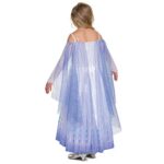 Disguise Disney Frozen 2 Elsa Costume for Girls, Deluxe Dress and Cape Outfit, Child Size Small (4-6x), White & Blue (22907L)
