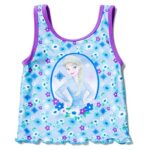 Disney Frozen Elsa Little Girls Tankini Top and Bikini Bottom Swim Set Floral Light Blue 5-6