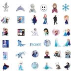 Cartoon Movie Theme Frozen Stickers Pack for Laptop Car Water Bottles Skate Bike Luggage Helmet Phone Vinyl 50pcs Doodle Decals Stickers (Frozen)