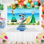 Summer Tropical Tawaii Aloha Backdrop Birthday Party Supplies 5x3ft Princess Elsa Anna Photo Backgrounds Olaf Theme Baby Shower Banner for Birthday Cake Table Decoration