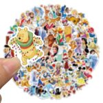 100PCS Disney Stickers Mixed Cartoon Stickers Pack Cute Princess Stickers Mixed Cartoon Stickers for Kids Teens Adults Waterproof Vinyl Stickers for Water Bottle Laptop Luggage Phone