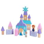 Disney Wooden Toys Frozen Arendelle Castle Block Set, 30+ Pieces Include Elsa, Anna, and Olaf Block Figures, Amazon Exclusive, by Just Play