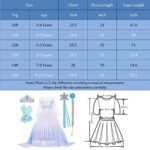 Snow Queen Act 2 Costumes Princess Dresses for Girls with Wig,Crown,Magic Wand,Gloves Accessories 5T 6X(120,K11)