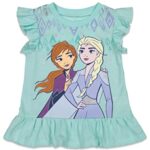 Disney Frozen Elsa Princess Anna Infant Baby Girls Graphic T-Shirt and Shorts Outfit Set Tie Dye White Stripe 18-24 Months