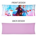 Franco Kids Bedding Super Soft Microfiber Zippered Body Pillow Cover, 54 in x 20 in, Disney Frozen 2