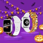 2 Pack Halloween Cartoon Pumpkin Mouse Watch Bands for Apple Watch Band Women Men Girls 38mm 40mm 41mm, Soft Silicone Sport Wristbands Replacement Halloween Strap for iWatch SE/Series 7/6/5/4/3/2/1