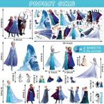 Frozen Wall Decals for Room Decor, Peel and Stick Blue Princess Wall Stickers Ideal for Girls Bedroom Bathroom Living Room Nursery Decoration