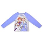 Disney Frozen Elsa, Anna and Olaf Girls’ Long Sleeve Shirt and Jogger Set for Toddler and Little Kids – Purple/Gray