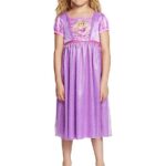 Disney Girls’ Princess Fantasy Gown Nightgown, Rapunzel Shines 3, 6