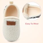 Fuzzy House Slippers for Toddlers Boys Girl Bedroom Slippers Socks First Walker House Shoes Leopard Beige Size 5.5-6