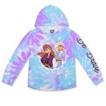 Disney Frozen Elsa, Anna and Olaf Girls’ Hoodie and Jogger Set for Toddler and Little Kids – Lilac/Blue