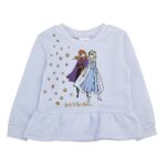 Disney Frozen Toddler Outfit Girls 2 Piece Sweat Shirt and Jogger Pants Set (Purple/Pink, 4T)
