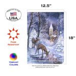 Toland Home Garden 119722 Frozen Fawns Winter Flag 12×18 Inch Double Sided Winter Garden Flag for Outdoor House Flag Yard Decoration