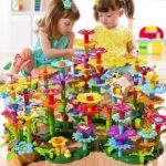 TEMI 138 PCS Flower Garden Building Toys for Girls Toys, Educational STEM Toy and Preschool Garden Play Set for Toddlers 3 4 5 6 7 Year Old Kids Boys Girls, Flower Stacking Toys for Kids Age 3-6