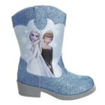 Disney Frozen Cowgirl Western Boots – Elsa and Anna cowboy boot – Blue (size 12 Little Kid)
