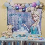 Winter Princess Backdrop Ice Snow Princess Birthday Party Backdrop Girls Princess Baby Shower Party Cake Table Decoration Backdrop 5x3ft