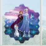 Make It Real Disney: Window Art Mosaic – Frozen – 41 pcs, Reusable Window Puzzle Clings, Creates a 10.5 x 9.5 Image, Kids Ages 6+