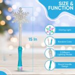 Sensory4u – 2 Pack – LED Light Up Frozen Snowflake Wand Toy for Kids – Perfect Costume Accessory for Princess