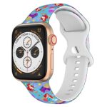 Cartoon Band for Apple Watch 38mm/40mm/41mm/42mm/44mm/45mm, Princess Bands for Apple Watch Series 9 8 7 6 5 4 3 2 SE, Silicone iWatch Band for Kids Women