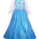 JerrisApparel Princess Dress Queen Costume Cosplay Dress Up with Accessories (4-5, Blue with Accessories)