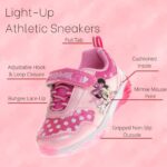 Disney Girls’ innie Mouse Shoes – Minnie Mouse Slip-On Laceless Light-Up Sneakers (Toddler/Little Kid), Size 7 Toddler, Pink Minnie Mouse