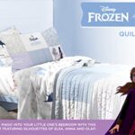 Saturday Park Disney Frozen Quilted Sham- 1 Piece 100% Cotton Bedding with Elsa & Anna – Oeko-TEX Certified (Disney Official)