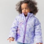 Disney Frozen Princess Anna Elsa Toddler Girls Zip Up Coat Puffer Jacket Purple 4T