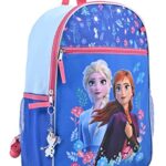 Disney Frozen Girls Backpack for Little Kids | 6 Piece Set Girls Water Bottle Keychains Snack Tote and Knapsack for School