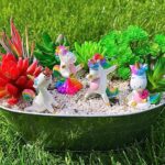 Mood Lab Miniature Unicorn Figurines Set – Funny Mini Statue Kit of 4 pcs – Unicorn Fairy Garden Accessories