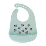 Disney Girls 2-Pack Baby & Toddler Silicone Bibs with Food Catcher, Soft Waterproof Minnie Mouse Feeding Accessories, Pink/Aqua