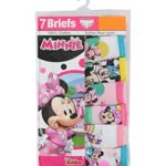 Disney Girls’ Toddler Minnie Mouse Underwear Multipacks with Assorted Sizes 2/3T, 4T, 4, 6, 8 and 10, 7-Pack 100% Combed Cotton with Classic Print, 18M