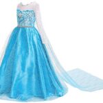 BanKids Princess Costume Birthday Party Dress Up for Little Girls with Wig,Crown,Wand,Gloves Accessories 3-4T(Q89,110)