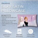 Frozen Elsa & Anna Beauty Silky Satin Standard Pillowcase Cover 20×30 for Hair and Skin, (Official) Disney Product by Franco