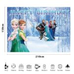 7x5FT Princess Ice and Snow Girl’s Birthday Backdrop Cloth Theme Birthday Party Shooting Props Screen Photography Background Decoration