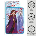 Idea Nuova Disney Frozen 2 Super Soft Toddler Quilted Nap Mat with Built in Pillow, 26″” x46, Multicolor