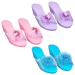 Expressions 3-Pack Princess Shoe Set – Dress Up Royalty Kids Wedge Heels Slip On Shoes – Pastel Colored, Pretend Play – Fits Toddler Size 7-10