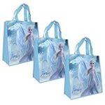 Legacy Licensing Partners [3-Pack] Disney Frozen 2 Elsa Large 15-inch Reusable Shopping Tote or Gift Bag, Blue